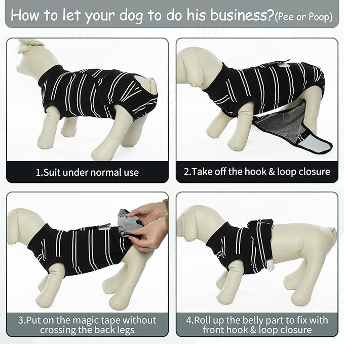 Kuoser Dog Surgery Suit, Surgical Onesie for Dogs Female Spay, Soft Dog Recovery Suit Male Neuter, Pet Abdominal Surgery Shirt Dog Body Suits After Surgery Wear, Anti Licking Dog Cone Alternative, XL