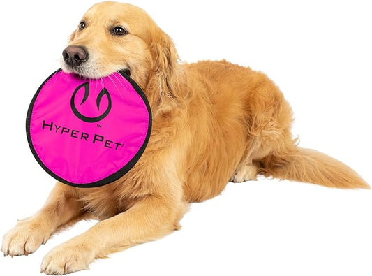 Hyper Pet Flippy Flopper Dog Frisbee Interactive Dog Toys [Flying Disc Dog Fetch Toy – Floats in Water & Safe on Teeth] (Colors Will Vary), Multicolor, 9"