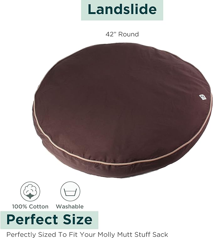 Molly Mutt Dog Bed Cover - Landslide Print - Measures 42”x5’’ - 100% Cotton - Durable - Breathable - Sustainable - Machine Washable Dog Bed Cover