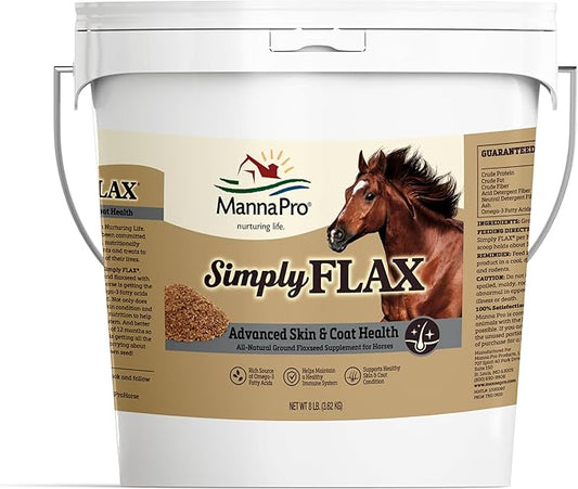 Manna Pro Simply Flax Supplement for Horses - Omega-3 Fatty Acids - 8 Pounds