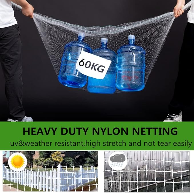 Balcony Cat Net,Transparent,Preventing Falls Net,Pet Cat Protective Net,Used to Fix Balconies,Terraces,Windows,Roof Chimney Opening (10x26ft,Color:Transparent)