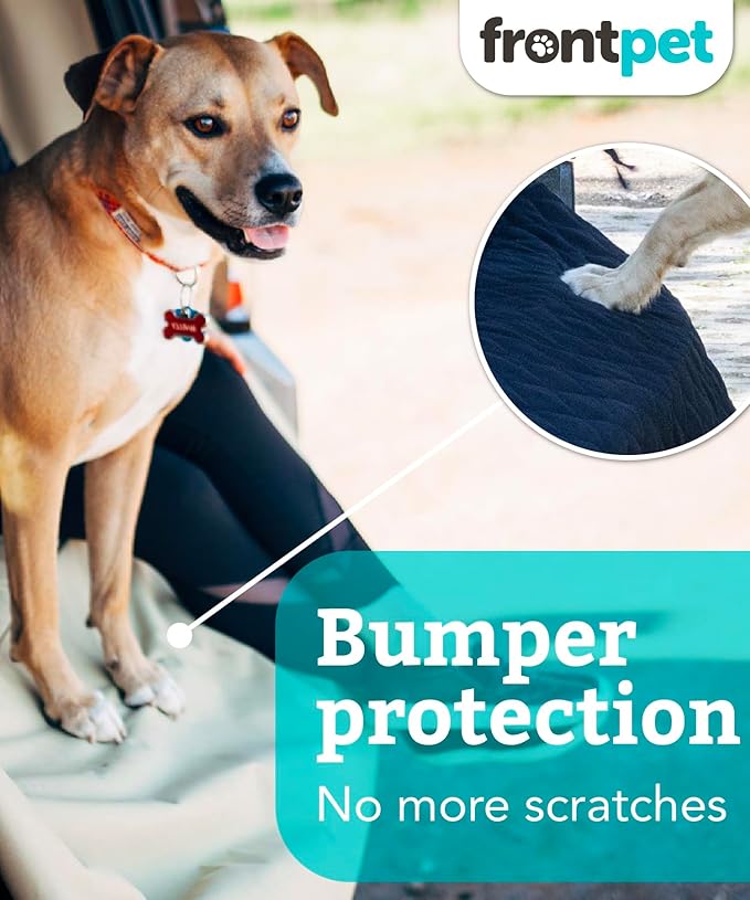 FrontPet SUV Cargo Liner for Dogs - Waterproof Pet Trunk Cargo Cover Mat for SUVs Sedans with Bumper Flap Protector - Trunk Cover, Non-Slip Pet Cargo Liner, Trunk Liner (XXL 58" x 58") UPGRADED 2024