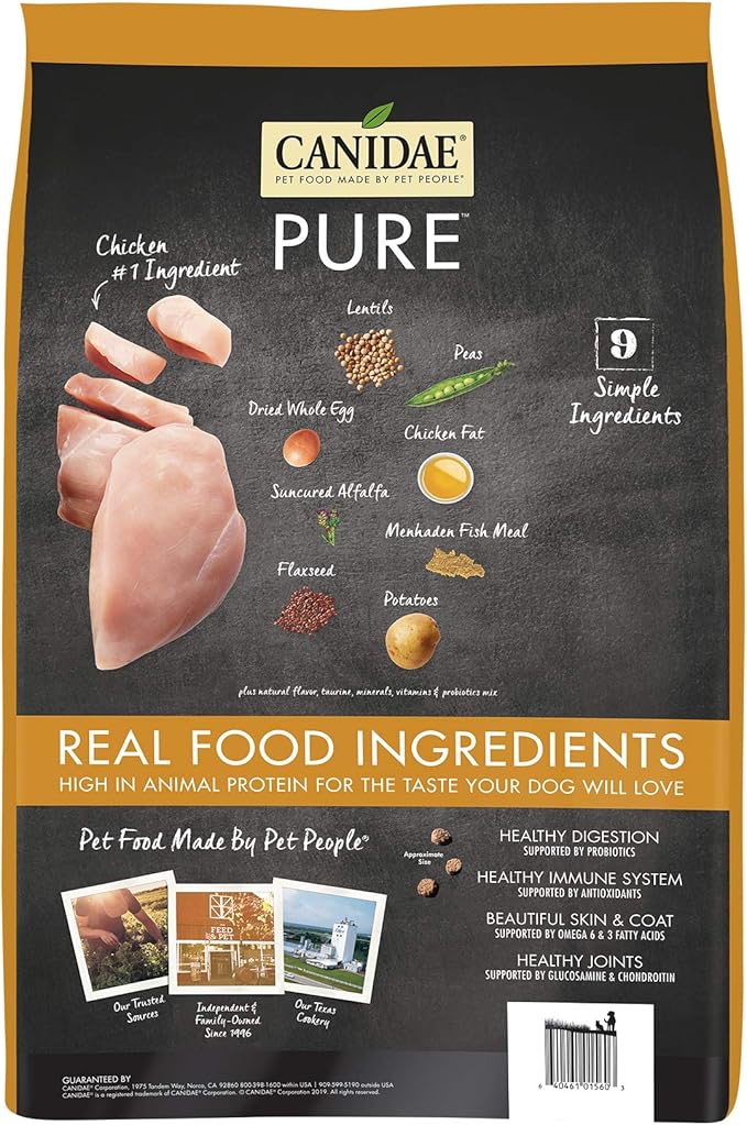 Canidae Pure PUPPY Real Chicken, Lentil & Whole Egg Recipe Dry Dog 4 LB