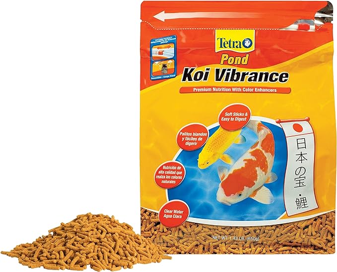 TetraPond Koi Vibrance 1.43 Pounds, Soft Sticks, Floating Pond Food, TetraPond Koi Vibrance, Soft Sticks, Floating Pond Food