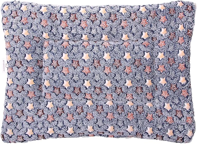 Fluffy Pet Cat Blanket Soft Coral Velvet Pet Puppy Cushion Mat Warm Cover Soft Pad Mat Dark Blue S