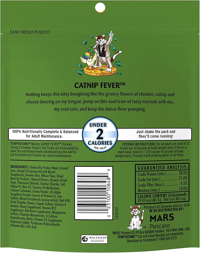 Temptations Mixups Cat Treats Catnip Fever Flavor, 6.3 Ounce (Pack of 10)