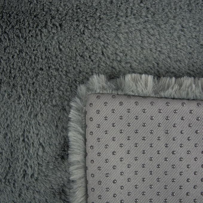 Bone Dry Faux Fur Pet Cage Liner, XXX-Large - 29 x 48", Gray