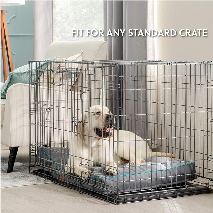 Bedsure Waterproof Dog Beds for Extra Large Dogs - 4 inch Thick Up to 100lbs XL Dog Bed with Removable Washable Cover, Pet Bed Mat Pillows, Grey