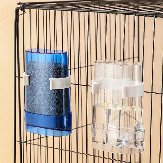 4 Pcs No Mess Bird Feeders Automatic Parrot Water Dispenser Clear Bird Seed Container Parakeet Cage Accessories for Small and Medium Birds Parrot Cockatiel Canary (Multicolor,Water Dispenser)