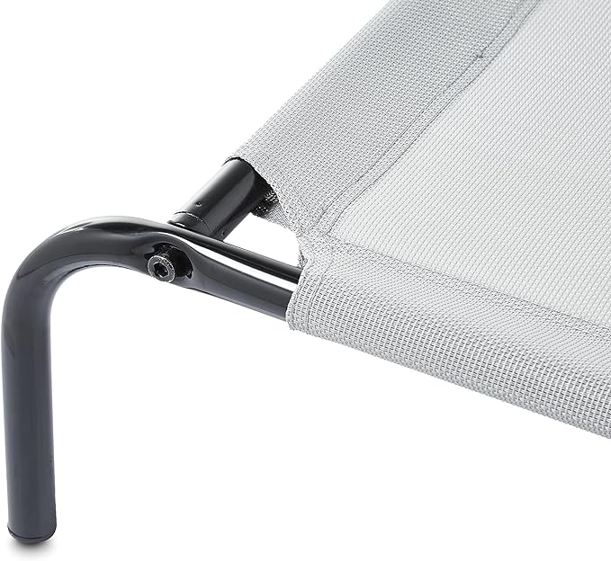 Amazon Basics Cooling Elevated Dog Bed with Metal Frame, Large, 51 x 31 x 8 Inch, Grey