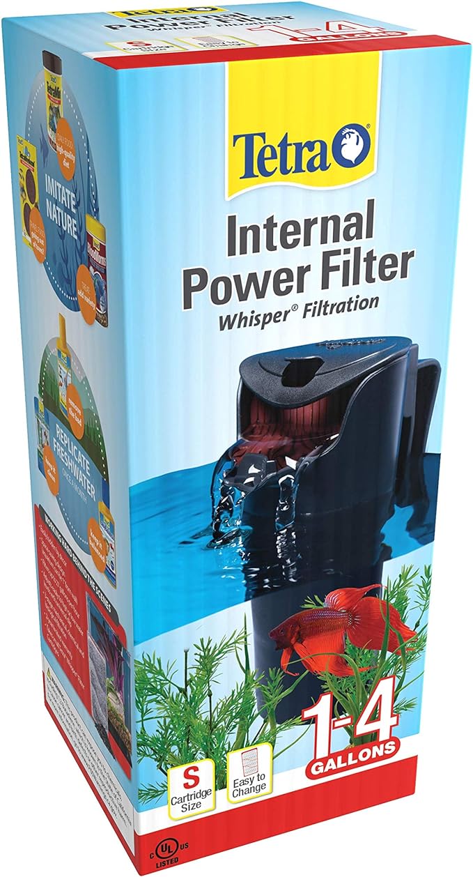 Tetra Whisper 4 Gallon Internal Power Filter, Filtration for 4 Gallon Aquariums