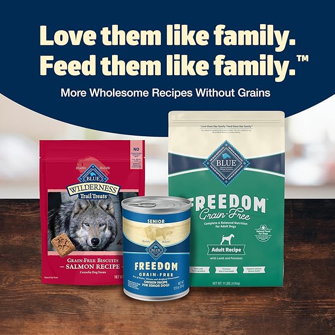 Blue Buffalo Freedom Grain-Free Dry Dog Food, Complete & Balanced Nutrition for Adult Dogs, Made in the USA With Natural Ingredients, Lamb & Potatoes, 11-lb. Bag