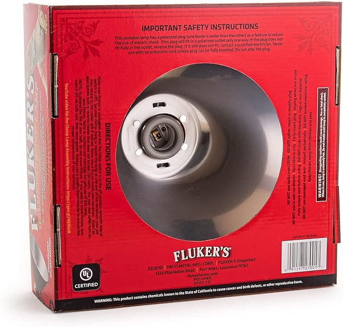 Fluker's Repta-Clamp Lamp, Heavy Duty Clamp Light For Reptile Tanks and Terrariums, UL/CUL Approved, Great for Reptile Basking, 250-Watt Maximum with On/Off Switch, 10"