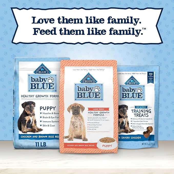 Blue Buffalo Baby BLUE Natural Large Breed Puppy Dry Dog Food, Healthy Growth Formula with DHA, Chicken and Brown Rice Recipe, 24-lb. Bag