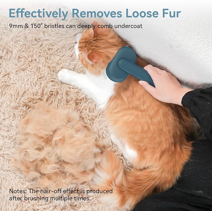 aumuca Cat Brush Dog Brush for Shedding Grooming, Cat Brushes for Indoor Cats, Slicker Cat Fur Brush Dog Comb with Release Button, Dog Grooming Brush Pet Brush for Semi-Short to Semi-Long Hair, Green