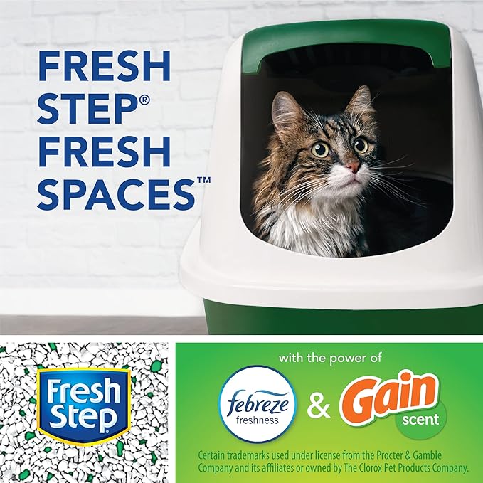 Fresh Step Advanced Clumping Cat Litter with Gain, 37 lbs Total, Extra Large (2 Pack of 18.5lb Boxes) + Glad ForceFlex Protection Series Tall Trash Bags with Febreze, 13 Gal, 110 ct