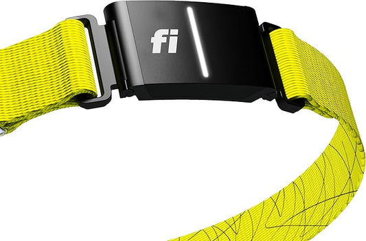 Fi Series 3 Smart Dog Collar - GPS Dog Tracker and Activity & Fitness Monitor, Waterproof, LED Light, Escape Alerts, Nationwide Coverage [Free 1 Year Membership] (Yellow, Medium)