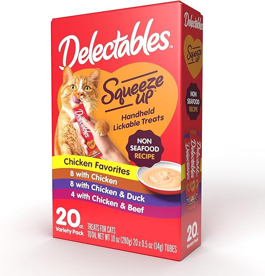 Delectables Squeeze Up Non-Seafood Variety Pack Lickable Cat Treat, 20 Count (Pack of 1)