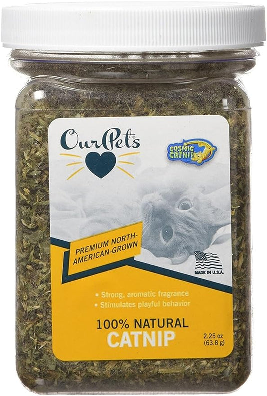 Our Pets Premium Catnip - 2.25 oz Jar of High Potency Catnip - 100% North American Grown