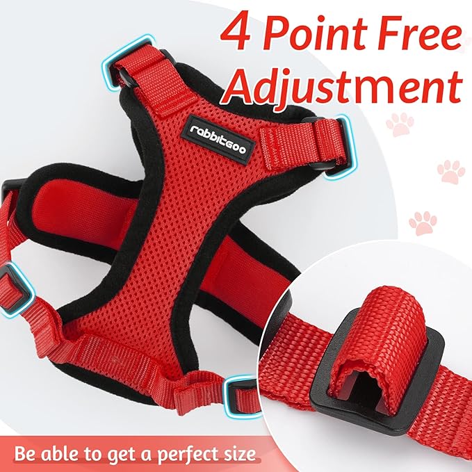 rabbitgoo Cat Harness and Leash for Walking, Escape Proof Soft Adjustable Vest Harnesses for Cats, Easy Control Breathable Reflective Strips Jacket, Red, XXS