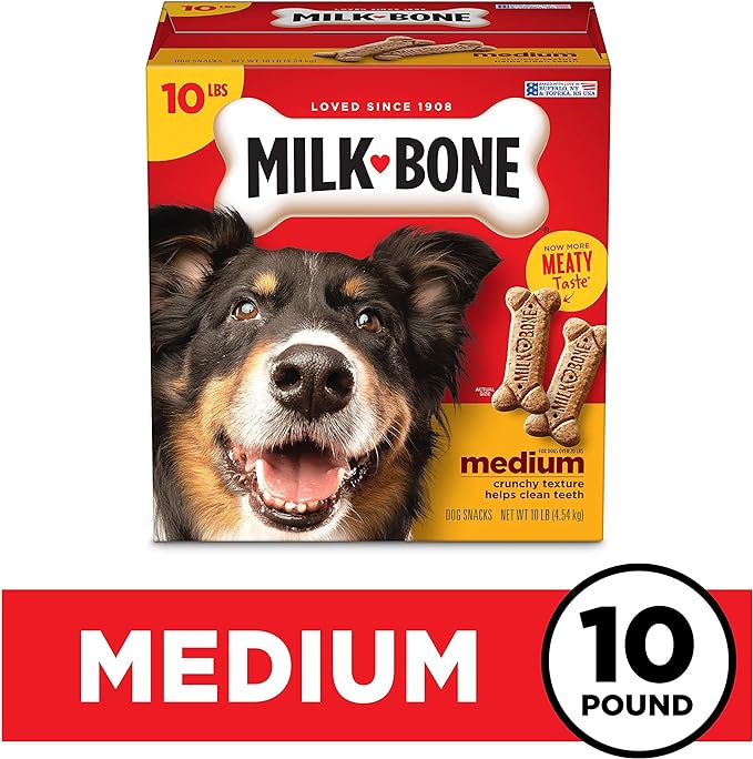 Milk-Bone Original Dog Treats for Medium Dogs, 10 Pound, Crunchy Biscuit Helps Clean Teeth