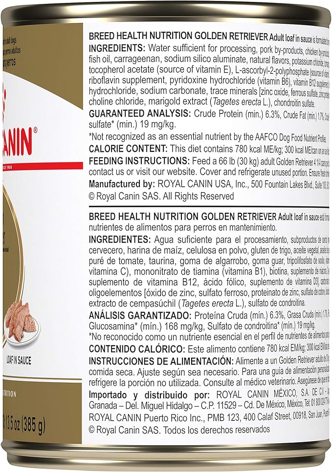 Royal Canin Golden Retriever Loaf in Sauce Canned Dog Food, 13.5 oz can (12-count)