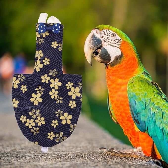 Bird Diaper - Bird Flight Suit with Leash Hole Washable Pigeon Diaper Protective Parrot Diaper Parrot Nappy Bird Clothes for Budgie Parakeet Cockatiel