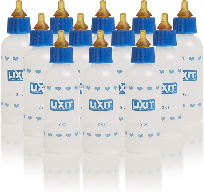 Lixit 2oz Nursing Bottle for Kittens Small Puppies, and Small Animals (2oz, Pack of 12)