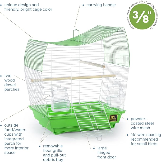 Prevue Pet Products South Beach Wave Top Bird Cage, Lime Green (SP50081)