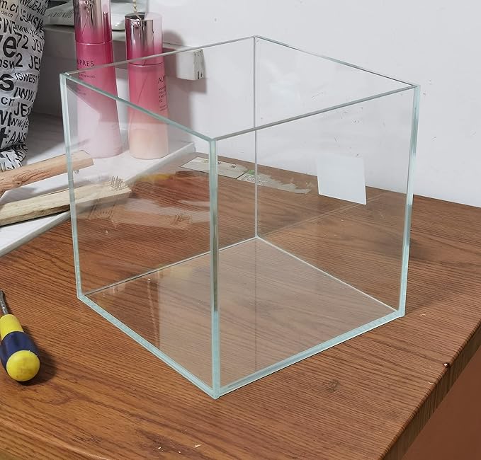 Small Nano Tall Rimless Tank, Small Glass Fish Tank, Small Betta Fish Tank, Small Aquarium, min Aquarium, Betta Tank (2 Gallon 7.8x7.8x7.8inch/20x20x20cm)