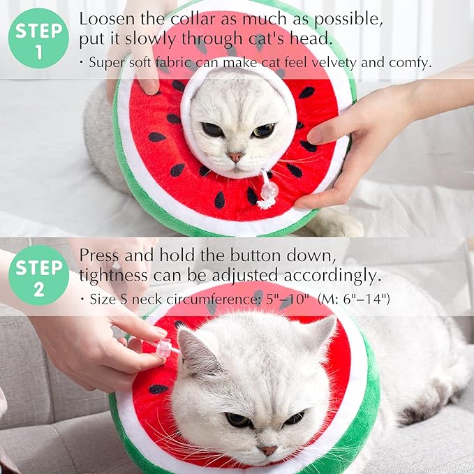 ANWA Adjustable Cat Cone Collar Soft, Cute Cat Recovery Collar, Cat Cones After Surgery for Kittens