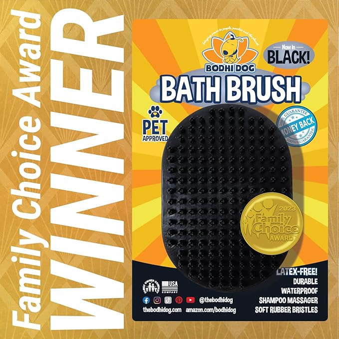 Bodhi Shampoo Brush | Pet Shower & Bath Supplies for Cats & Dogs Grooming | Long & Short Hair Dog Scrubber for Bath | Professional Quality Dog Wash Brush