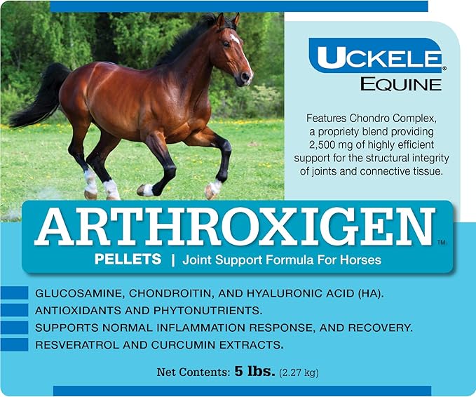 Uckele Arthroxigen Pellets - Joint Supplement Formula for Horses - Eqiune Vitamin & Mineral Supplement - Competition Ready - 5 Pound (lb)