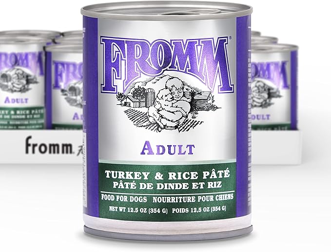 Fromm Classic Adult Turkey & Rice Pate Dog Food - Premium Wet Dog Food - Turkey Recipe - Case of 12 Cans