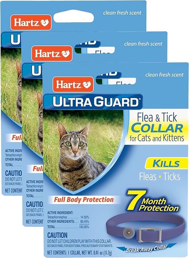 Hartz UltraGuard Purple Flea & Tick Collar for Cats and Kittens - 7 Month Protection (Pack of 3)