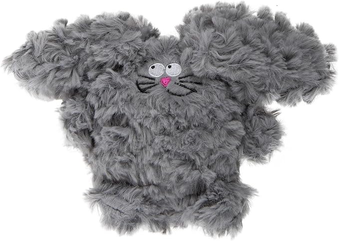 goDog PlayClean Rabbit Squeaky Plush Dog Toy with Odor-Eliminating Essential Oils, Chew Guard Technology - Gray, Small