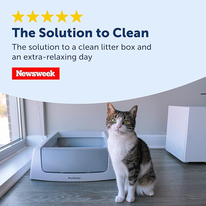 Official PetSafe ScoopFree Complete Reusable Tray - Includes 4.3 lb of Premium Blue Crystal Litter - Compatible with All PetSafe ScoopFree Complete Automatic Self Cleaning Litter Box System