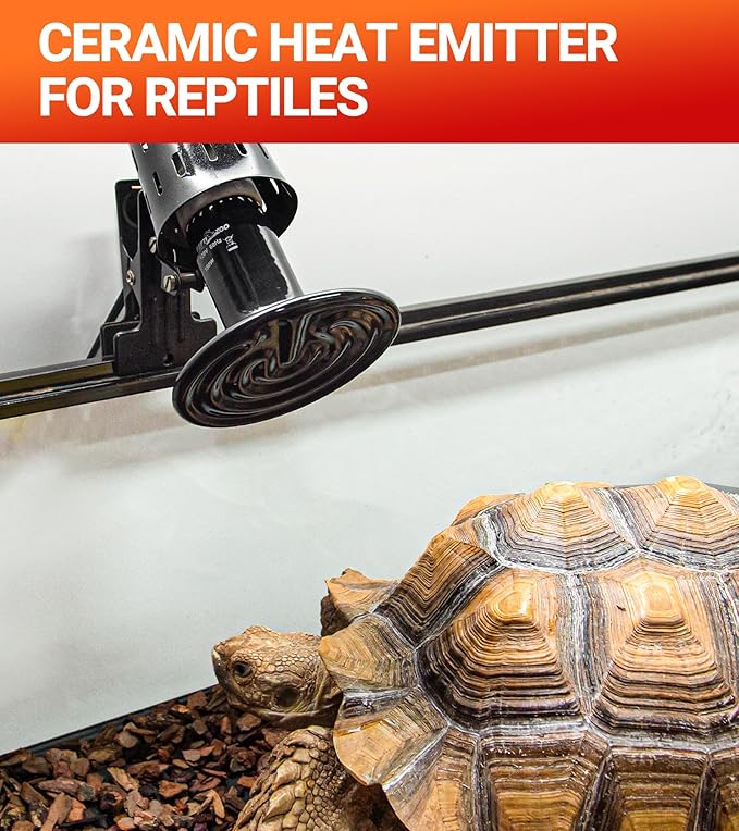 REPTI ZOO 150W Reptile Heat Lamp 2Pack Ceramic Heat Emitter Night Heat Lamp Bulbs Reptile terrarium heat lamp Tank heat bulb for Turtle Bearded Dragon Gecko Lizard Snake Chicken E26