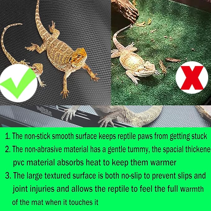 Reptile Carpet, Reptile Mat, Bearded Dragon, Leopard Gecko Substrate,Bearded Dragon Tank Flooring, Snake,Tortoise Bedding, Bearded Dragon Tank Accessories (17.8"X 40")