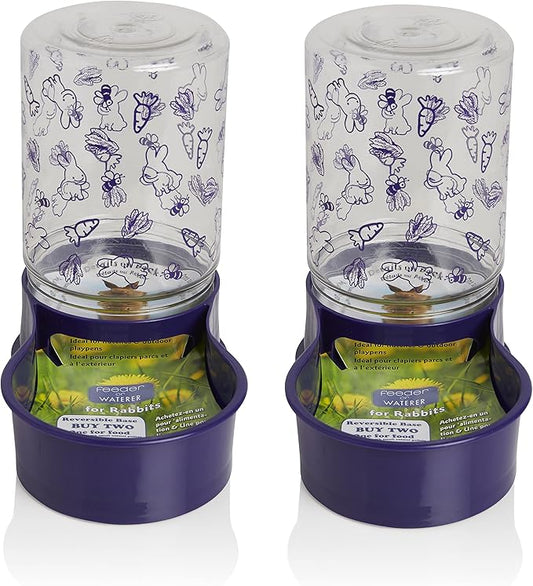 Lixit Reversible Waterer/Feeder for Rabbits and Other Small Animals. (Pack of 2)