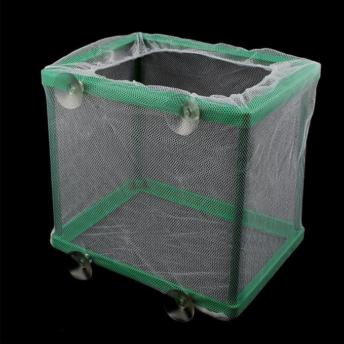 uxcell Aquarium Fish Tank Floating Box Isolation Shrimp Cage Net White Green Replacement