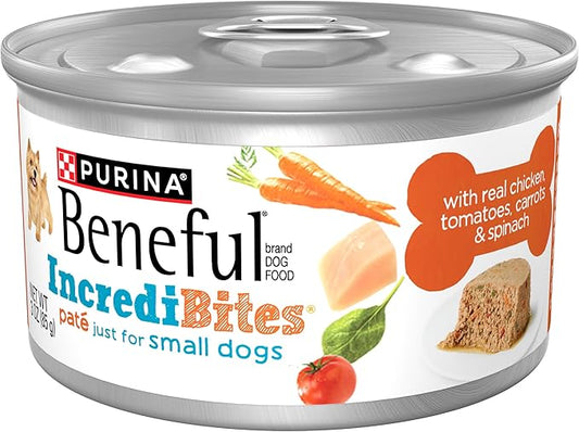 Purina Beneful Small Breed Wet Dog Food, IncrediBites Pate with Real Chicken Recipe - (Pack of 12) 3 oz. Cans