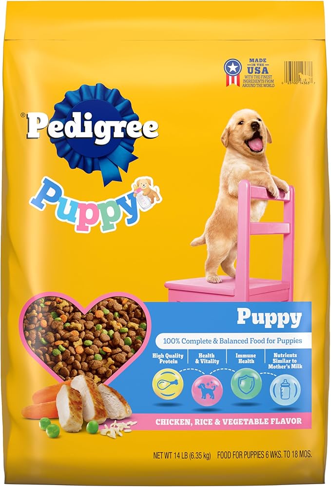 Pedigree Puppy Dry Puppy Food, Chicken, Rice, and Vegetable Flavor, 14 lb. Bag