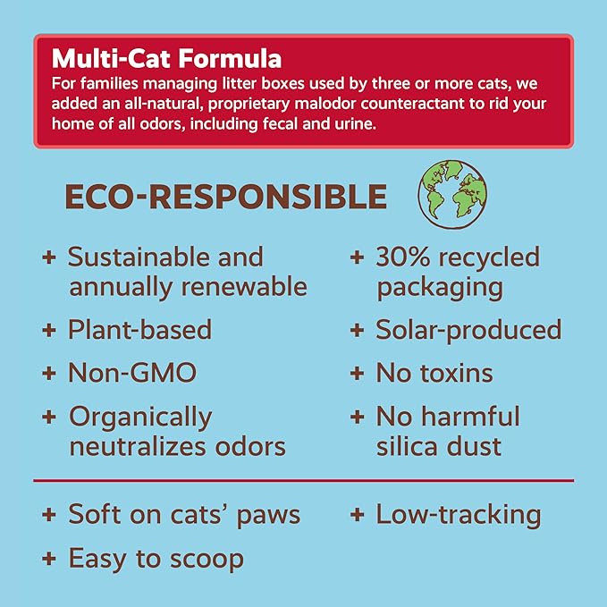 Naturally Fresh Cat Litter - Walnut-Based Quick-Clumping Kitty Litter, Unscented, Multi Cat, 26 lb