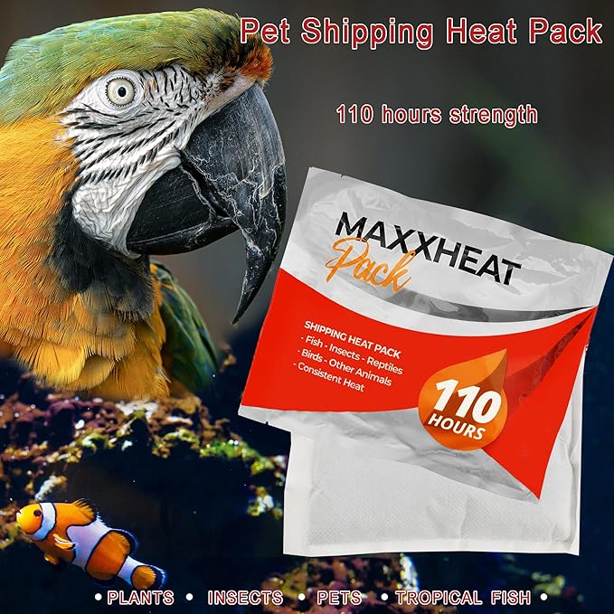 MaxxHeat 110 Hour Shipping Heat Pack - 10 Pack | Veteran Owned - Extended Heat for Marine Animals, Insects, Coral, Fish, Invertebrates, Flowers, and Plants | Tropical Fish - South Shore Retail