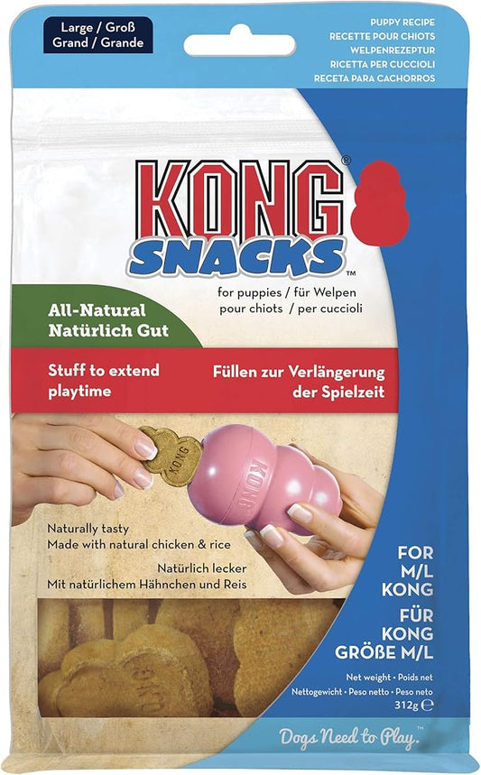 KONG - Snacks - All Natural Dog Treats Classic Rubber Toys - Puppy Recipe for Large Puppies (11 Ounce)
