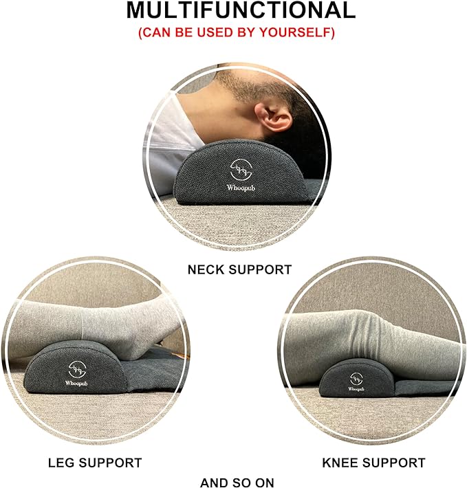 Dog＆Cat Bolster Pillow/Headrest for Small Dogs＆Cats, Benefit for Cervical Vertebra/Neck, Easy to Carry When Traveling, with High Resilience Foam, Machine Washable Cover (Dark Gray,Small)