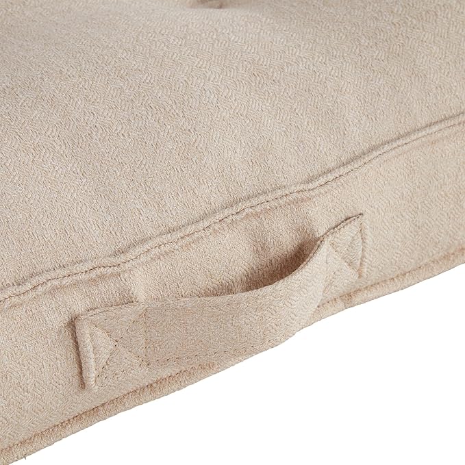 South Pine Porch Mila Square Tufted Pillow Style Dog Bed, Cream, Medium (32" x 32")