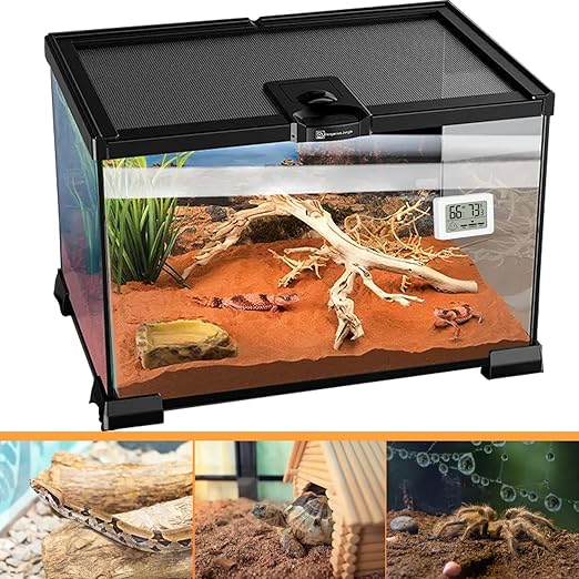 Reptile Tank Accessories Bearded Dragon Tank Thermometer Humidity Gauge for Leopard Gecko, Jumping Spider, Snake, Gecko, Ball Python, Lizard(2 Pack)