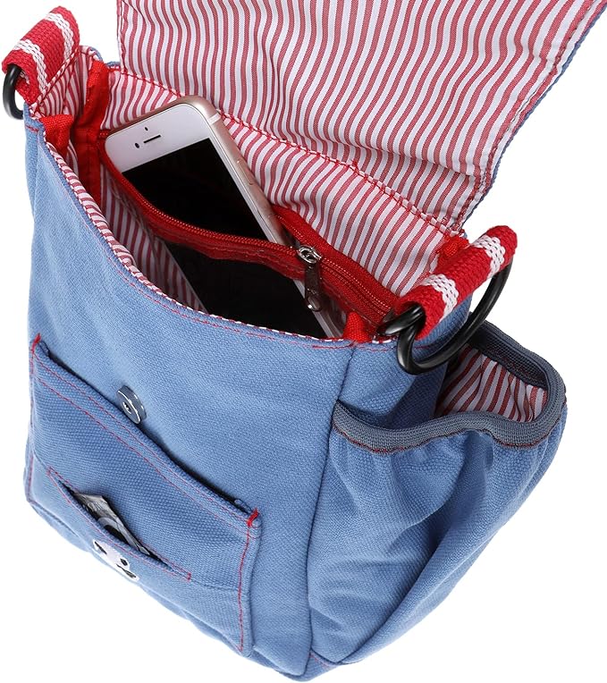 DOOG | Walkie Bag | Adjustable Shoulder Bag with Poo Bag Compartment and Water Bottle Compartment | Light Blue